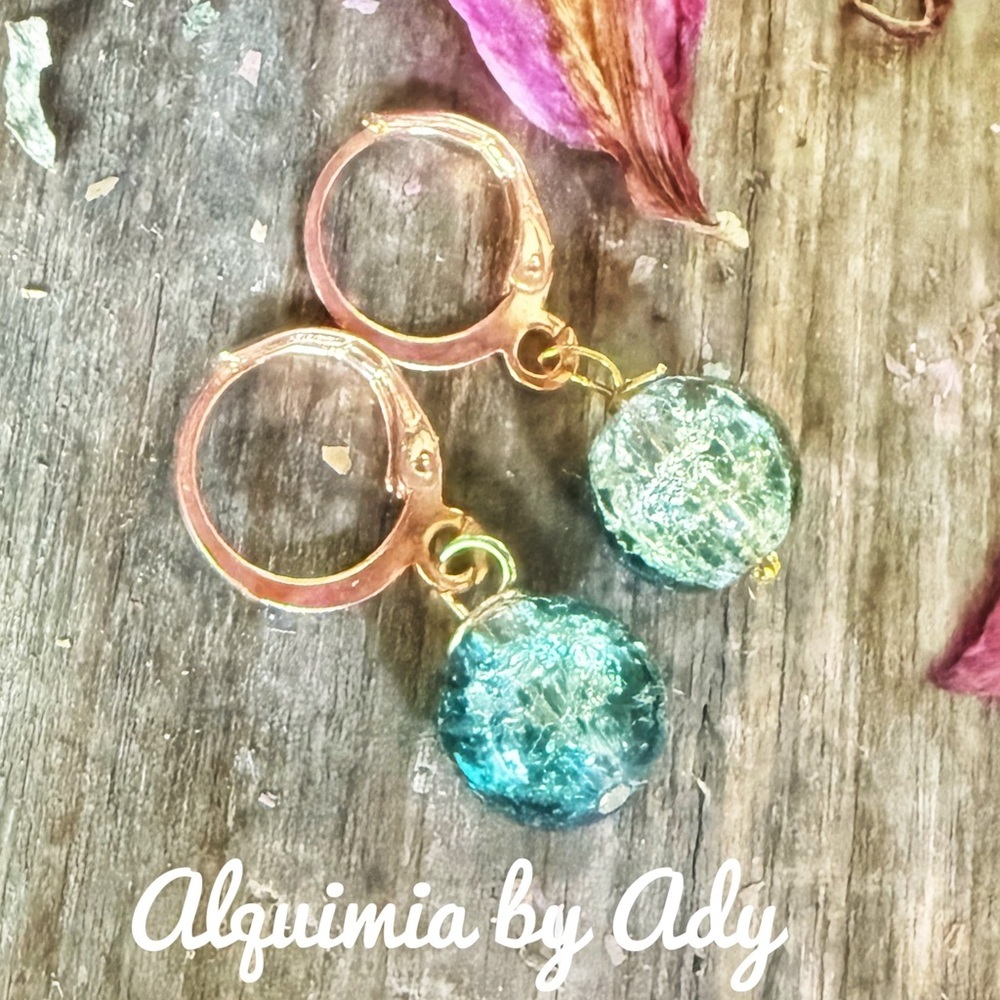 COPPER BOHO + and Blue quartz Earrings